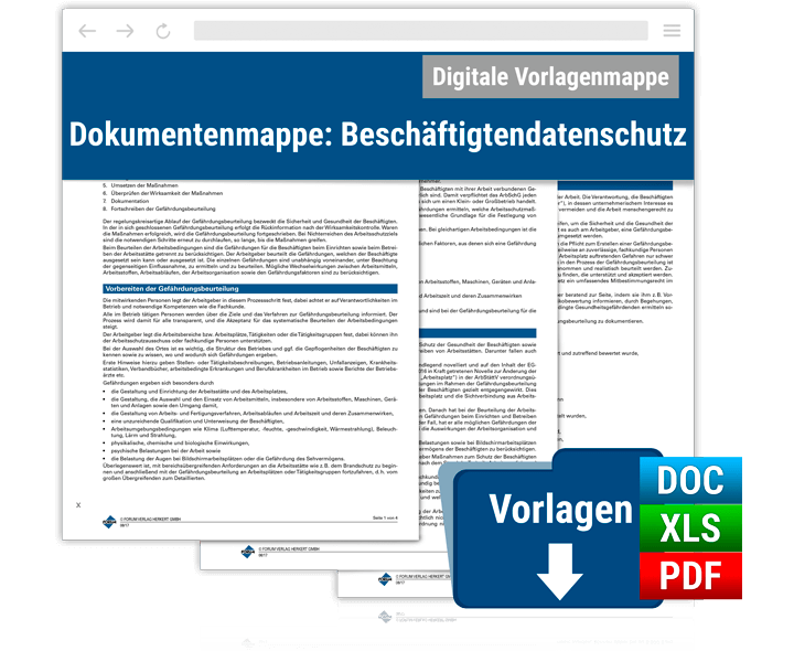 Digitale Vorlagenmappe Dokumentenmappe: Beschäftigungsdatenschutz