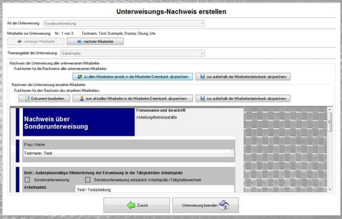 Unterweisung direkt