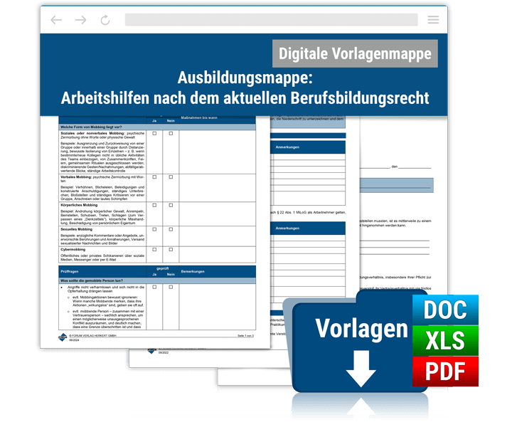 Ausbildungsmappe: Arbeitshilfen nach dem aktuellen Berufbildungsrecht